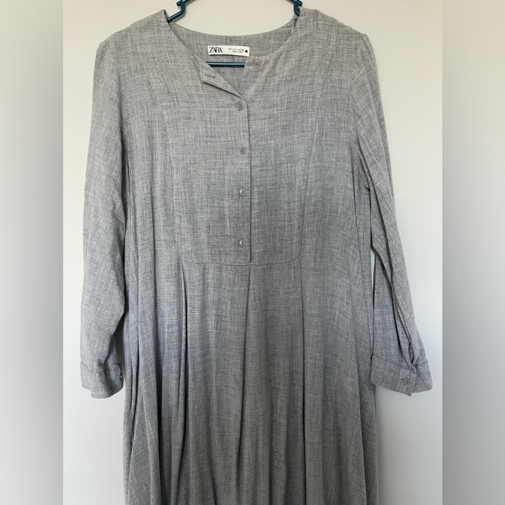 Zara midi grey elegant dress article 4886/257/803 Zara pleated midi dres… - Picture 6 of 10